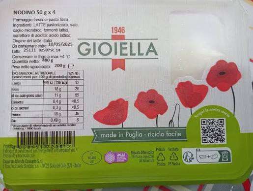 Logo CSR Plastic Credit sul packaging Gioiella Latticini
